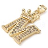 Rack Plating Brass Micro Pave Cubic Zirconia Pendants KK-D535-01M-RS-2