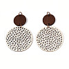 Flat Round Leather Pendants FIND-N007-02A-01-1