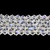 Transparent Electroplate Glass Beads Strands GLAA-F029-3mm-D13-1