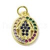 Brass Micro Pave Cubic Zirconia Pendants KK-M283-13G-02-1