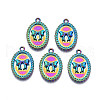 Rainbow Color Alloy Pendants Rhinestone Settings PALLOY-S180-316-1