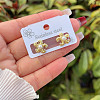 Brass Micro Pave Clear Cubic Zirconia & Imitation Pearl Jewelry Sets FS-WG880D6-01-2