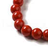 6mm Round Cinnabar Mala Stretch Bracelets BJEW-B080-28A-03-3