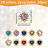 FIBLOOM 20Pcs 10 Colors Golden Alloy Pendants FIND-FI0001-25-2