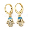 Real 18K Gold Plated Brass Dangle Leverback Earrings EJEW-A033-20G-1