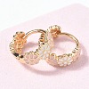 Daisy Brass Enamel Hoop Earrings for Women EJEW-G434-01G-02-3
