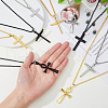 FIBLOOM 9Pcs 9 Style Stainless Steel & Alloy Cross Pendant Necklaces Set NJEW-FI0001-21-3