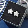 304 Stainless Steel Plastic Imitation Pearl Stud Earrings EJEW-R030-01G-03-1
