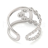 304 Stainless Steel Hollow Knot Open Cuff Ring for Women RJEW-I098-29P-3