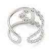 Non-Tarnish 304 Stainless Steel Hollow Knot Open Cuff Ring for Women RJEW-I098-29P-3