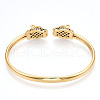 Brass Micro Pave Cubic Zirconia Cuff Bangles BJEW-T018-06G-NF-2