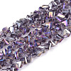 Electroplate Transparent Glass Beads Strands GLAA-N021-4mm-01-1