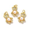 Rack Plating Brass & Cubic Zirconia Pendants KK-G459-07G-3