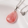 Natural & Synthetic Mixed Stone Pendant Necklaces NJEW-JN01116-4