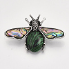 Synthetic Malachite Brooches/Pendants G-S353-08F-2