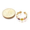 201 Stainless Steel Enamel Open Cuff Ring for Women RJEW-A053-04G-03-4