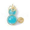 Imitation Jade Glass Beads Pendants PALLOY-JF02480-03-1