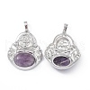 Natural Amethyst Pendants G-H283-01X-2