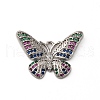 Brass Micro Pave Cubic Zirconia Pendants KK-P308-37P-1