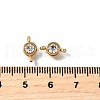 201 Stainless Steel Crystal Rhinestone Flat Round Connector Charms STAS-F318-04G-3