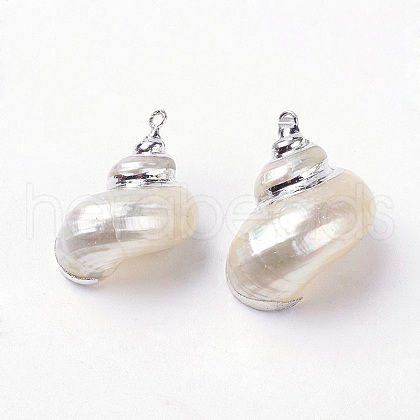 Electroplated Spiral Shell Pendants BSHE-YW0001-07P-1