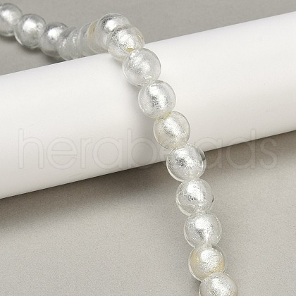 Handmade Silver Foil Glass Beads Strands FOIL-F002-01F-1