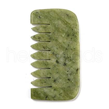 Mother's Day Gifts Natural Xiuyan Jade Massage Combs AJEW-K045-01B-1