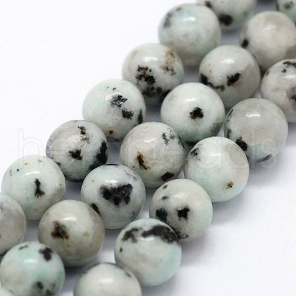 Natural Sesame Jasper/Kiwi Jasper Beads Strands X-G-I199-29-8mm-1