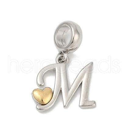 Brass European Dangle Charms KK-Z097-01M-GP-1