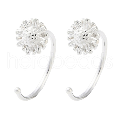 999 Fine Silver Pull Through Earrings EJEW-P296-26E-S-1