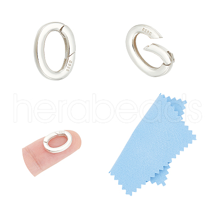 Unicraftale 2Pcs Oval Spring Gate Rings FIND-UN0003-34A-1