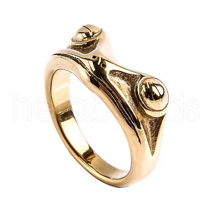 Stainless Steel Frog Finger Rings PW-WGF4234-10-1