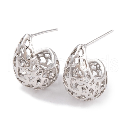 Rack Plating Hollow Teardrop Brass Earrings EJEW-S219-03P-1