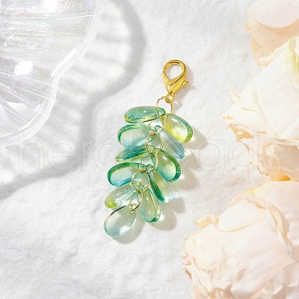 Teardrop Glass Pendant Decorations HJEW-JM03256-01-1