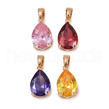 Brass Pave Cubic Zirconia Pendants KK-E795-25KCG-05-1