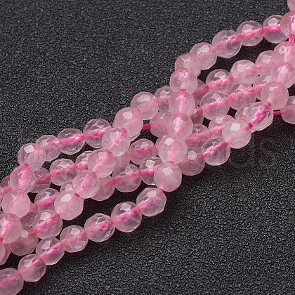 Natural Rose Quartz Beads Strands G-G099-F4mm-15-1