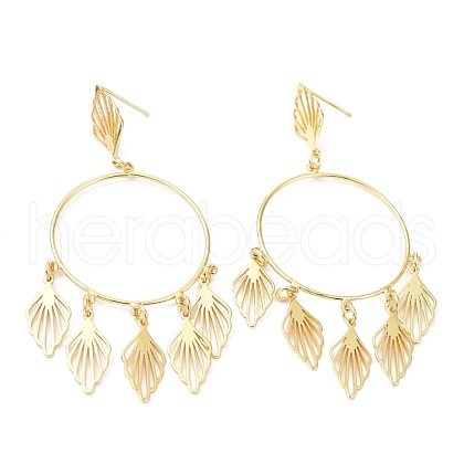Brass Stud Earrings KK-P205-04G-1