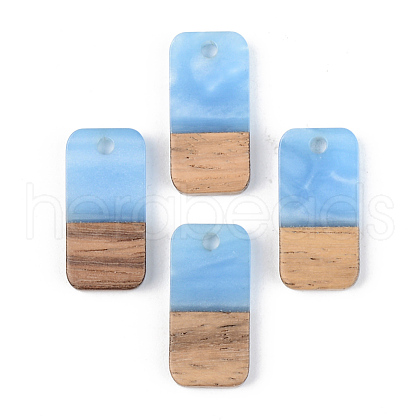 Opaque Resin & Walnut Wood Pendants X-RESI-S389-044A-C01-1