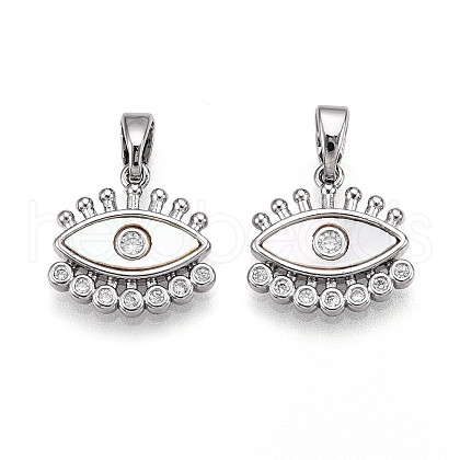 Brass Micro Pave Cubic Zirconia Charms KK-N258-04P-1