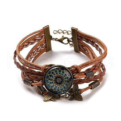 PU Leather Multi-strand Bracelet MAND-PW0001-40B-1