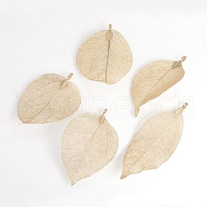 Electroplated Natural Leaf Big Pendants IFIN-Q119-02D-1