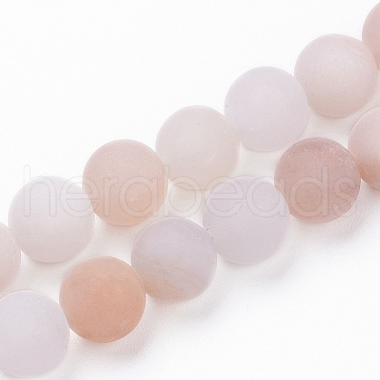 Natural Pink Aventurine Beads Strands X-G-F520-56-6mm-1