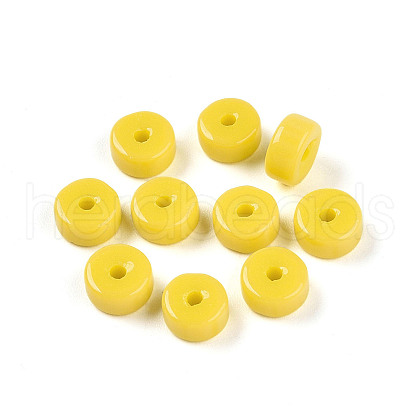 Opaque Solid Color Glass Beads X1-GLAA-N007-6x3mm-A09-1