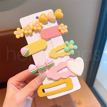 Flower Plastic Snap Hair Clips PW-WGC3104-04-1