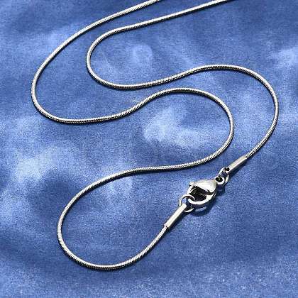 Non-Tarnish Trendy Men's 304 Stainless Steel Snake Chain Necklaces X-NJEW-M065-A-01-1