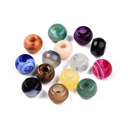 Natural & Synthetic Mixed Stone European Beads G-N344-26-1