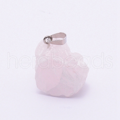 Natural Rose Quartz Pendants G-CJC0002-02C-1
