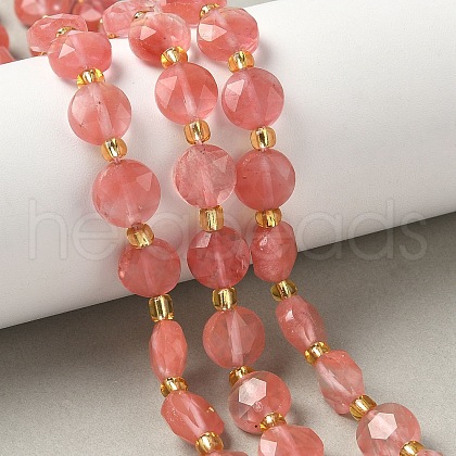 Cherry Quartz Glass Beads Strands G-G271-C05-10mm-1