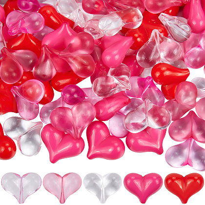 SUNNYCLUE 100Pcs 5 Colors Opaque & Transparent Acrylic Beads MACR-SC0001-78-1