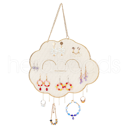 Iron Cloud Wall-Mounted Grid Jewelry Display Hanging Rack EDIS-WH0016-060-1
